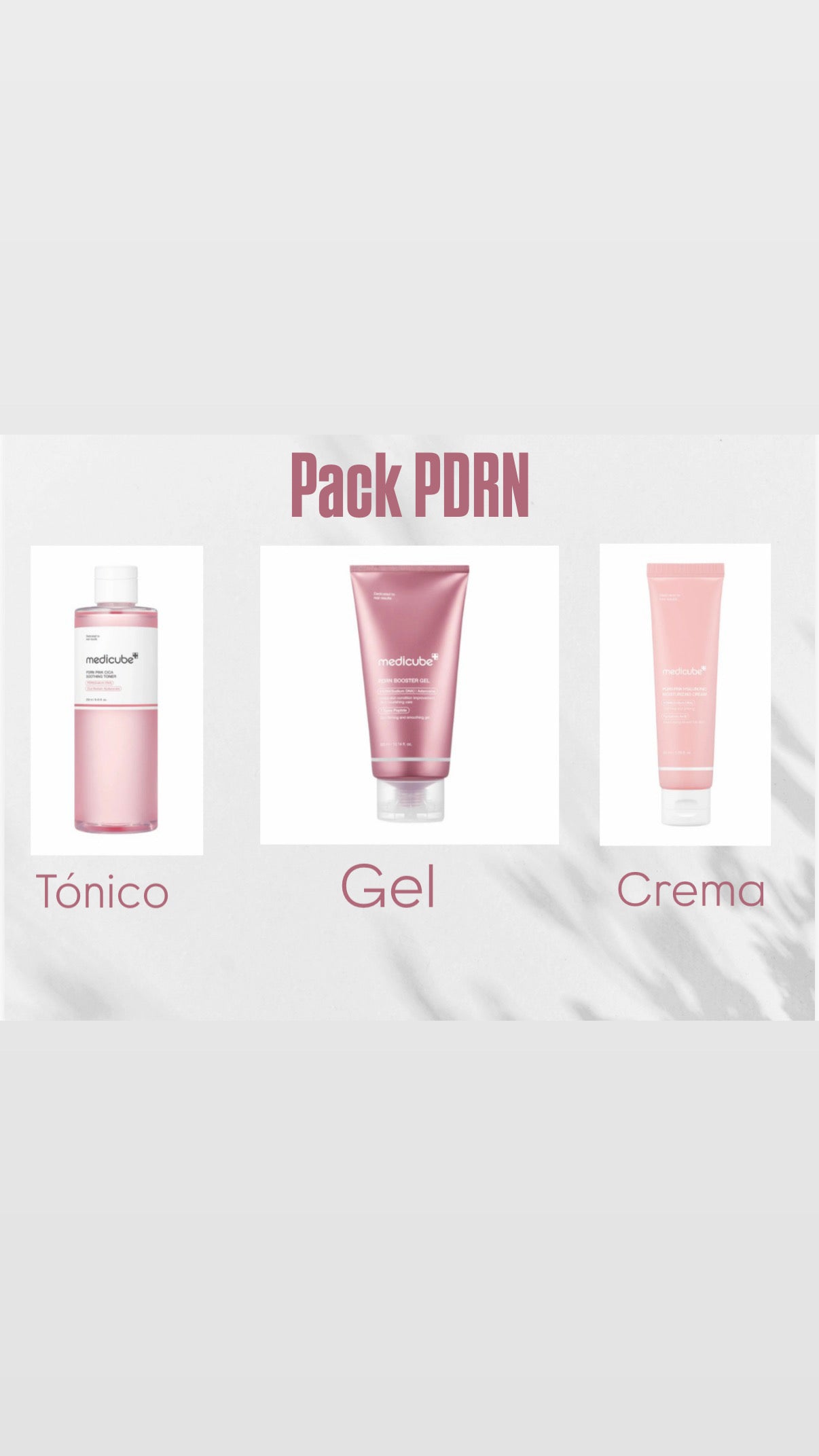 Kit Regenerador PDRN – Tónico 250 ml + Gel Booster 300 ml + Crema 50 ml MEDICUBE
